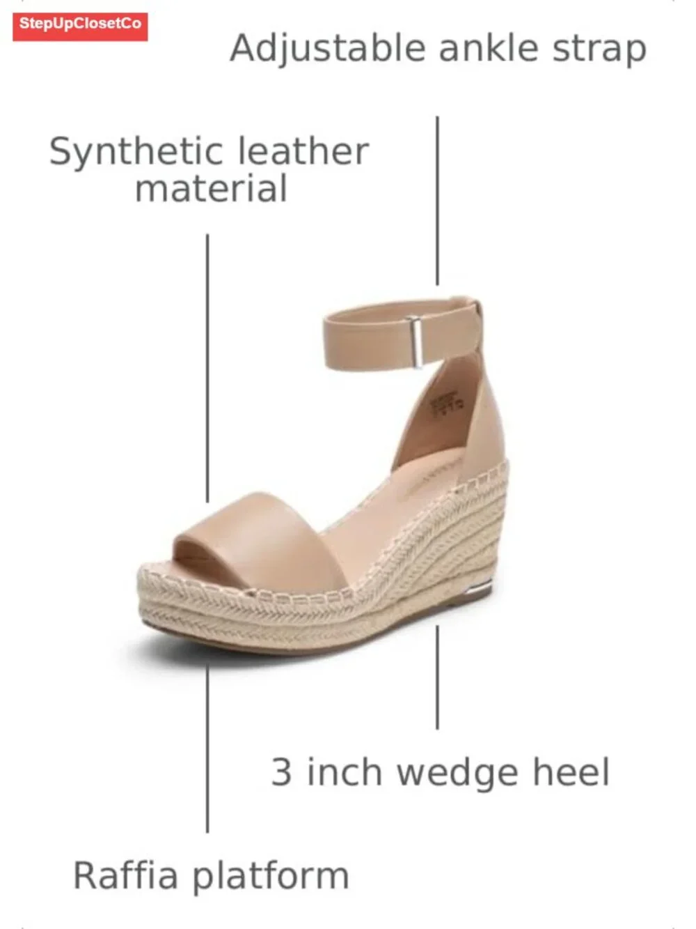 Wedge Platform Summer Sandals Open Toe Espadrilles Ankle Strap Comfortable